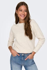 Springfield Round neck jumper with ribbed sleeves gray