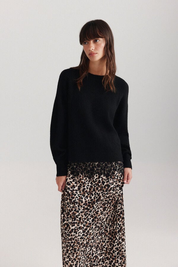 Springfield Lace finish jumper black
