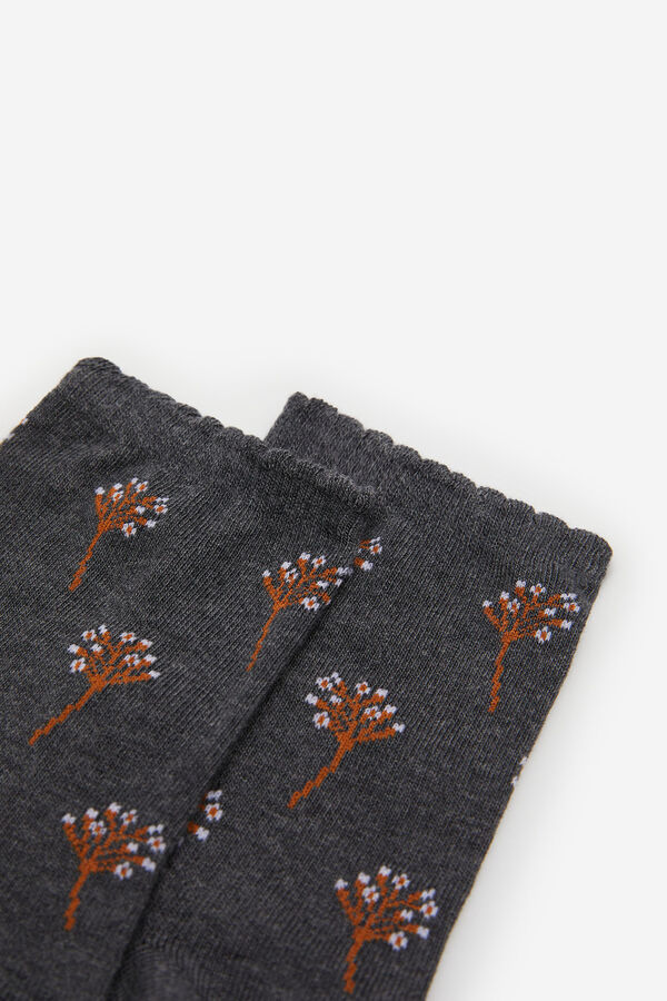 Springfield Socken Blumenstrauß grau