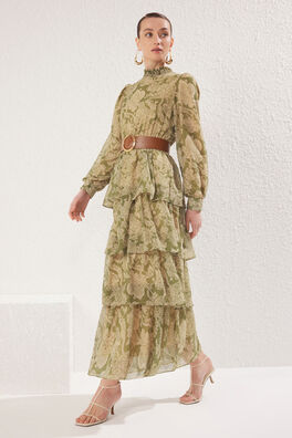 Vestido largo volantes