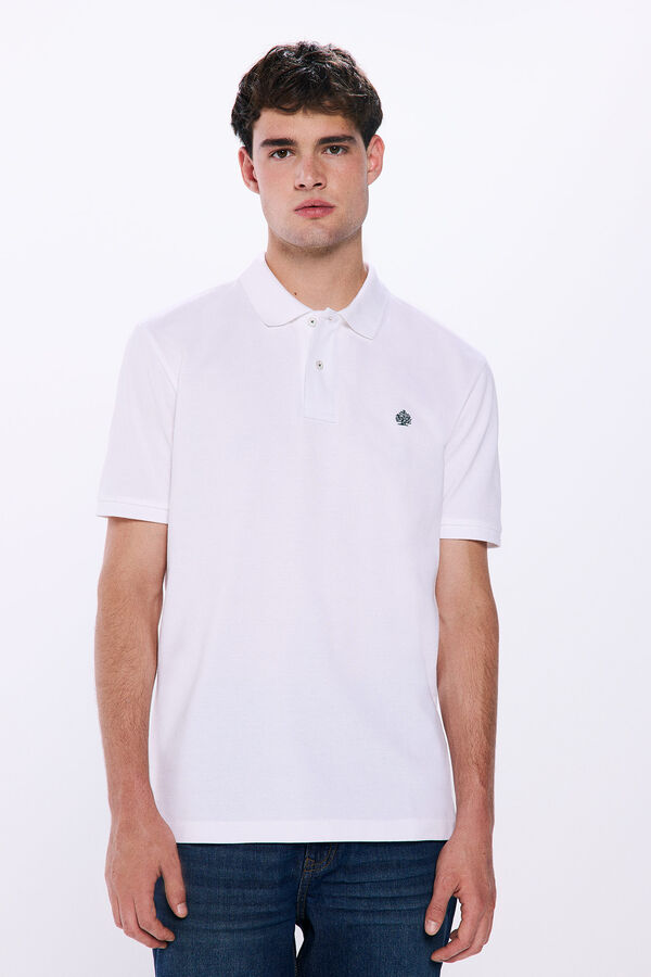 Springfield Regular fit basic piqué polo white