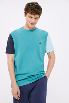 Springfield Colour block T-shirt blue
