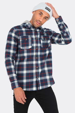 Springfield Checked shirt with hood navy