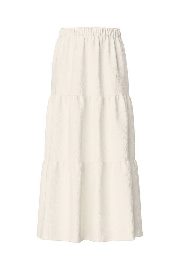 Pieces Cotton long skirt white