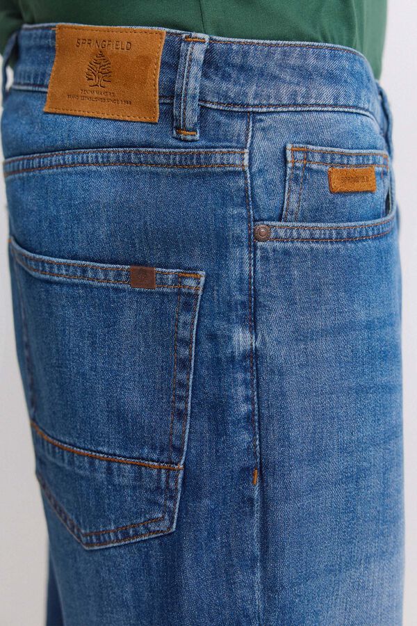 Springfield Bermuda en jean ultra l&eacute;g&egrave;re slim fit bleu