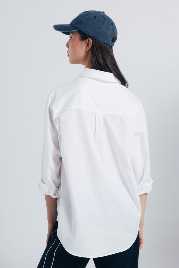 Springfield Oversized bear embroidered shirt white