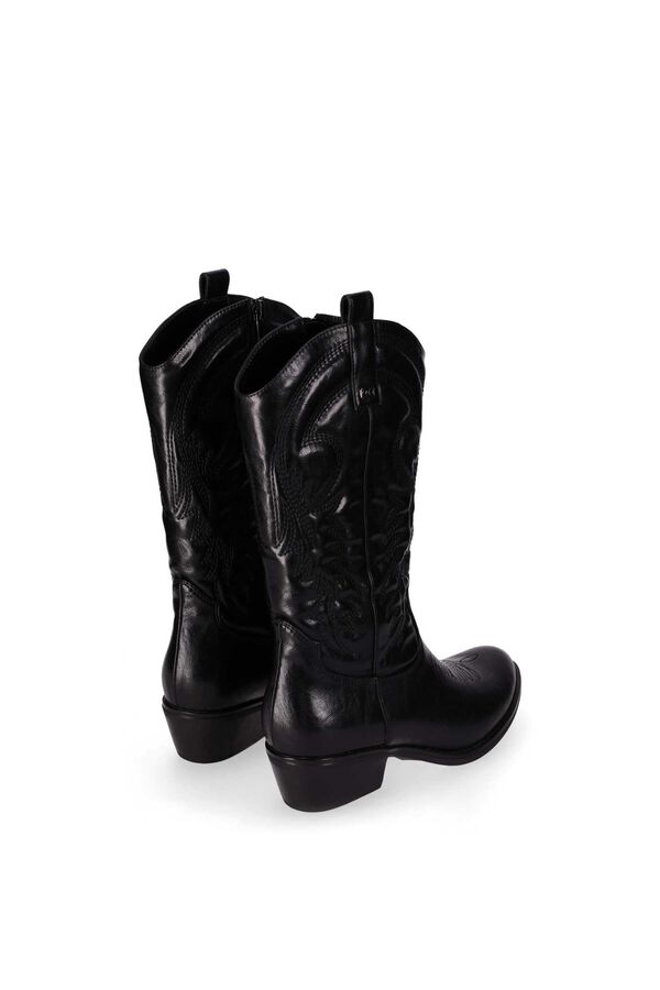 Chika 10 Cowboy boots with decorative embroidery black