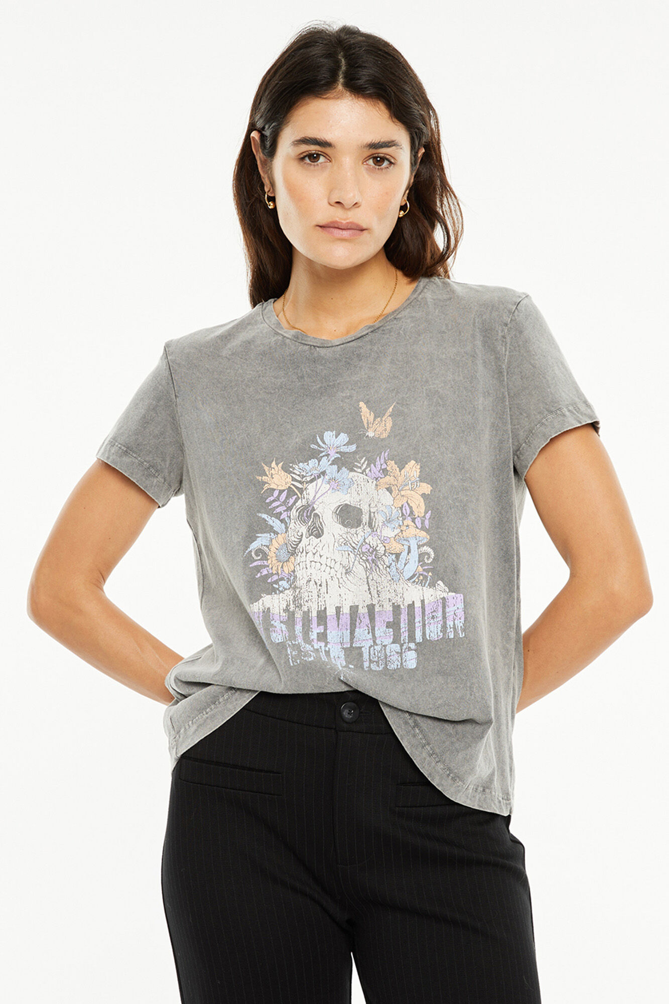 System Action T-shirt posicional de caveira