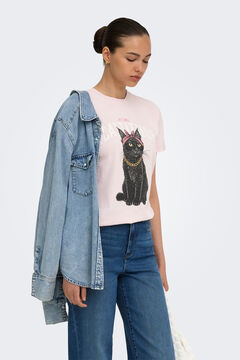 Only T-shirt estampada de manga curta