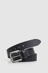 Pepe Jeans Cintur&oacute;n piel hebilla negro