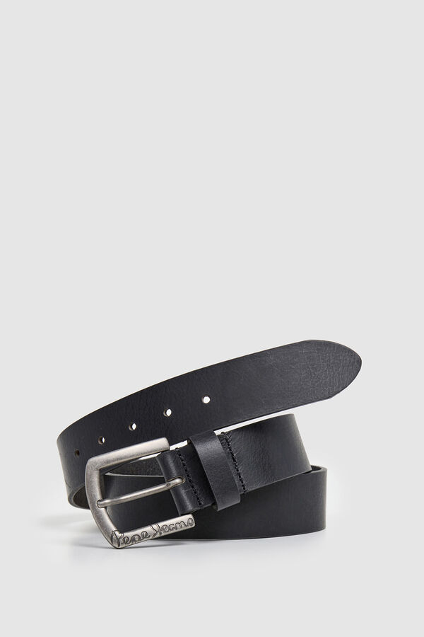 Pepe Jeans Cintur&oacute;n piel hebilla negro