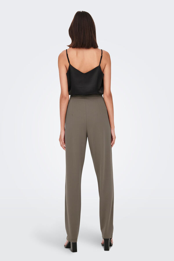 Springfield Pleated high waist trousers. brown