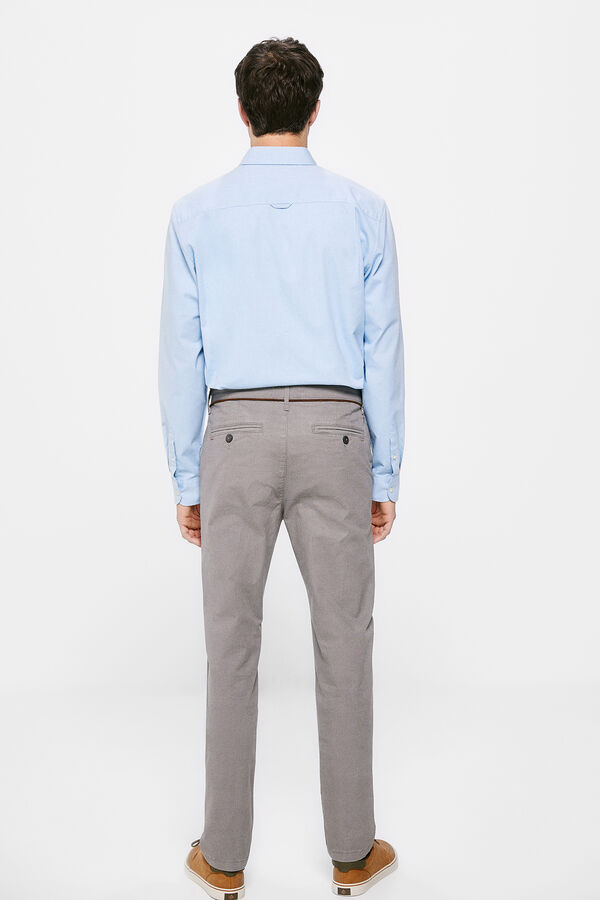 Springfield Micro printed chino trousers grey mix