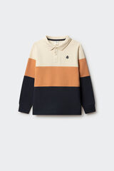 Springfield Kids Polo manga larga color block niño azul