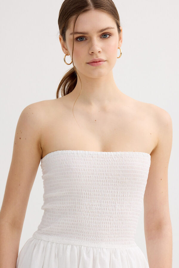 Inside Vestido maxi bandeau blanco
