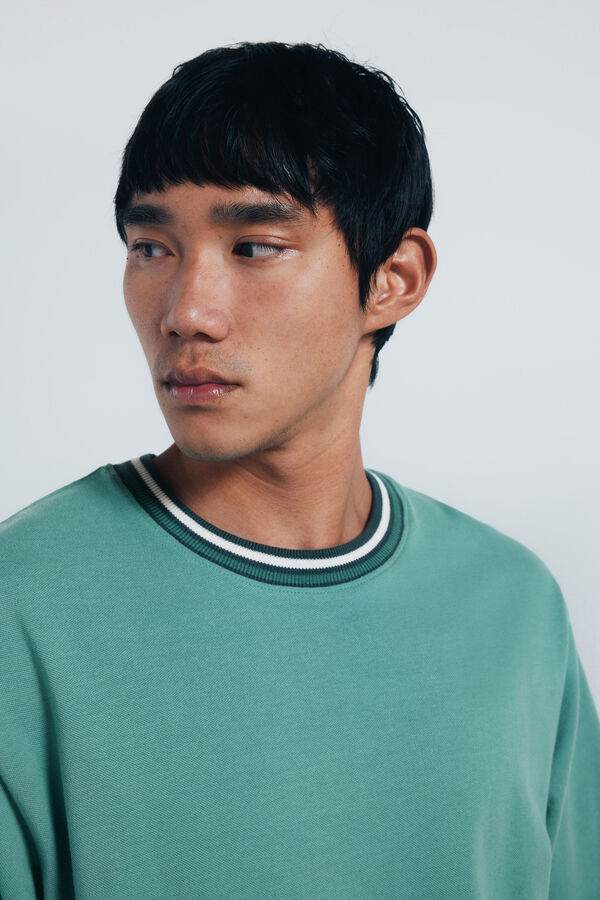 Springfield T-shirt piqué à liseré vert