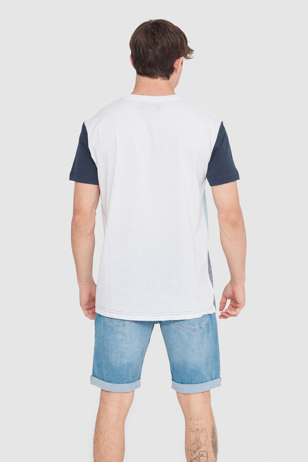 Springfield Camiseta com textura em bloco colorido branco