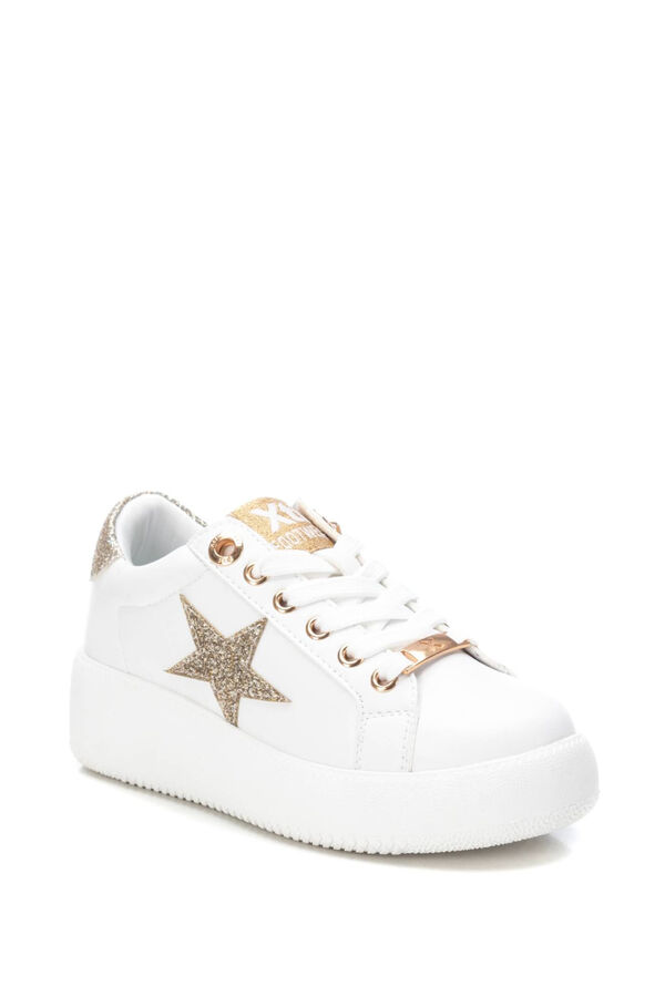 XTI Glitter platform sneaker white