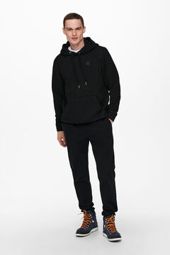 Springfield Textured hooded sweatshirt schwarz
