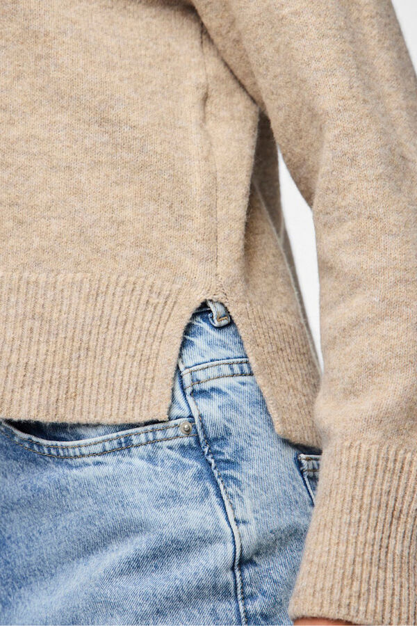 Pieces Basic jersey-knit sweater grey