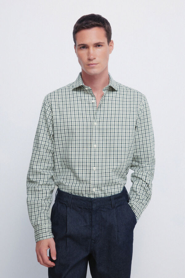 Springfield Small checkered shirt green