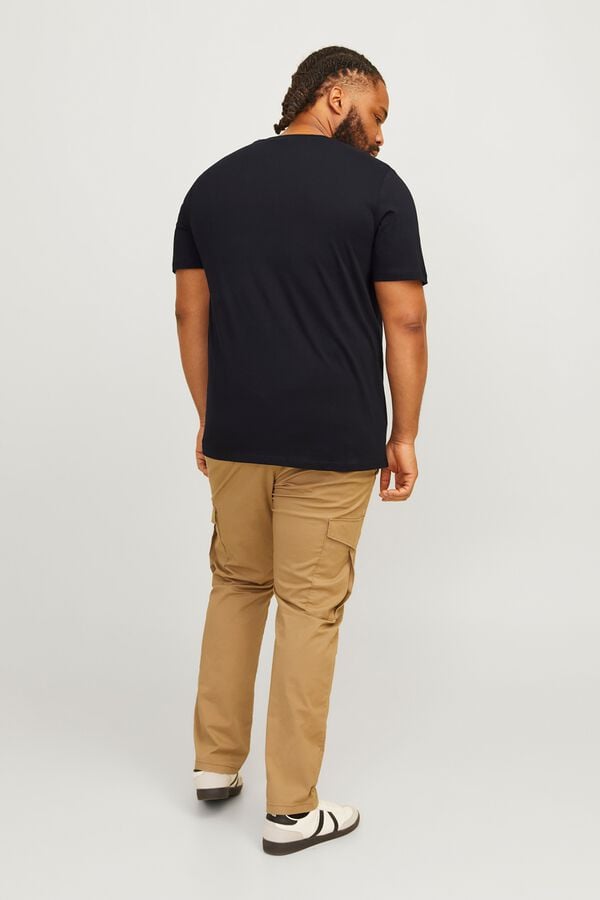 Jack & Jones PLUS Camiseta slim manga corta negro