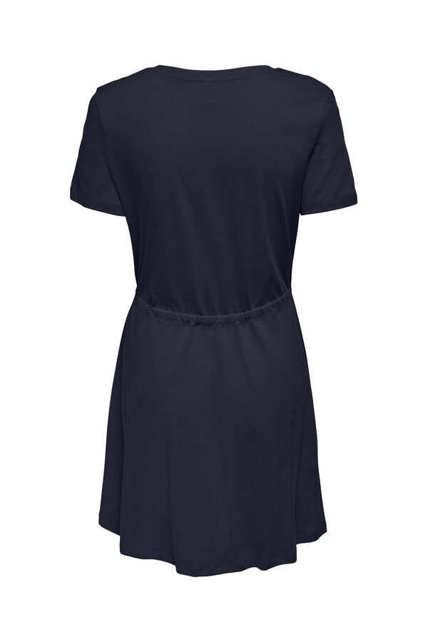 Springfield Kurzes Kleid Regular Fit mit V-Ausschnitt azulado