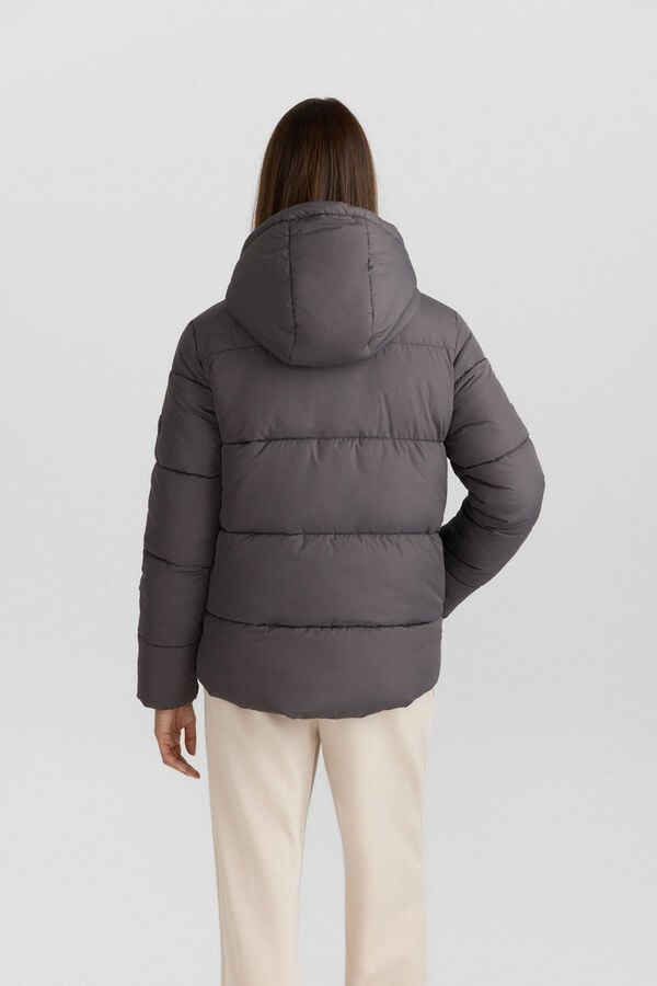 Springfield Puffer short jacket with hood grey