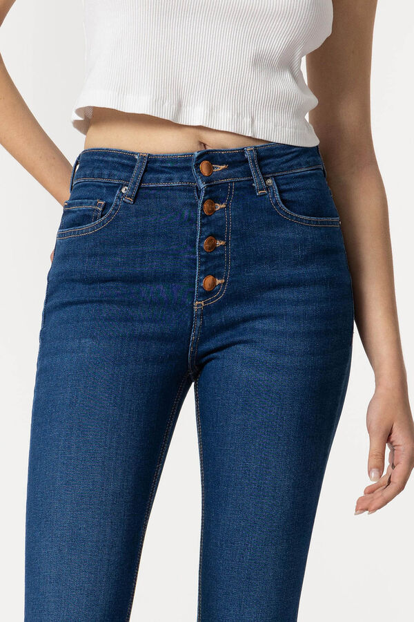 Springfield Jeans Megan Cropped Flare Tiro Alto azul medio