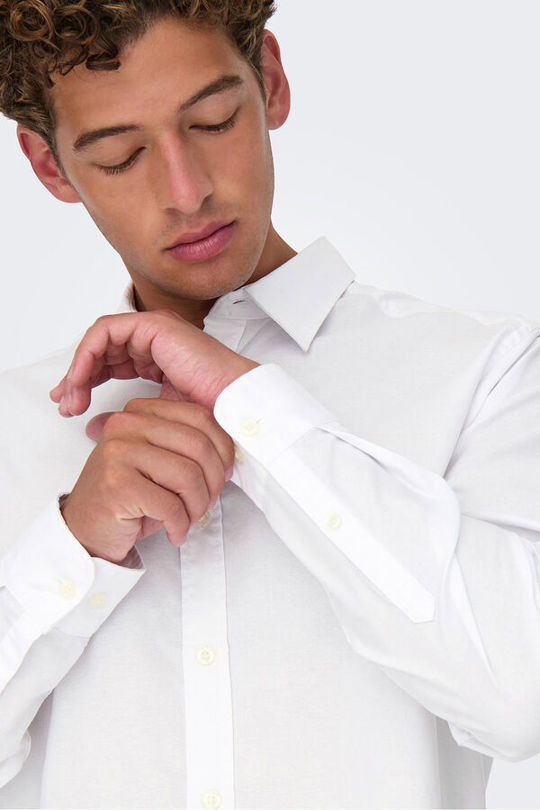 Only & Sons Camisa manga larga blanco