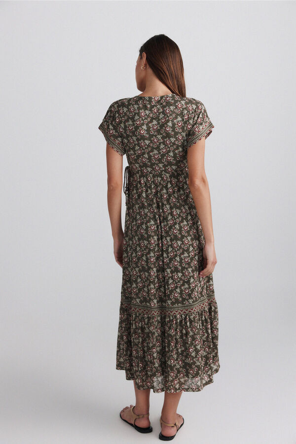Springfield Dress with ruffle waist printed