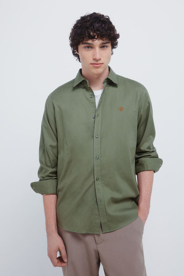 Springfield Small checkered shirt beige