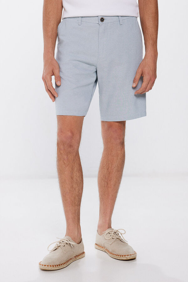 Springfield Oxford comfort fit Bermuda shorts blue mix