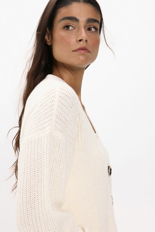 JDY Cardigan button fastening white