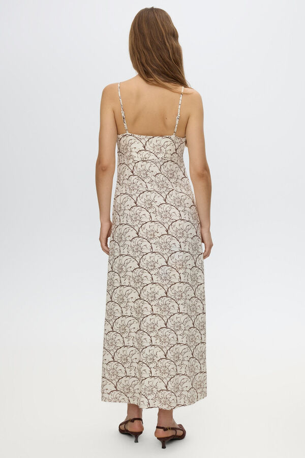 Inside Vestido midi de al&ccedil;as em linho branco