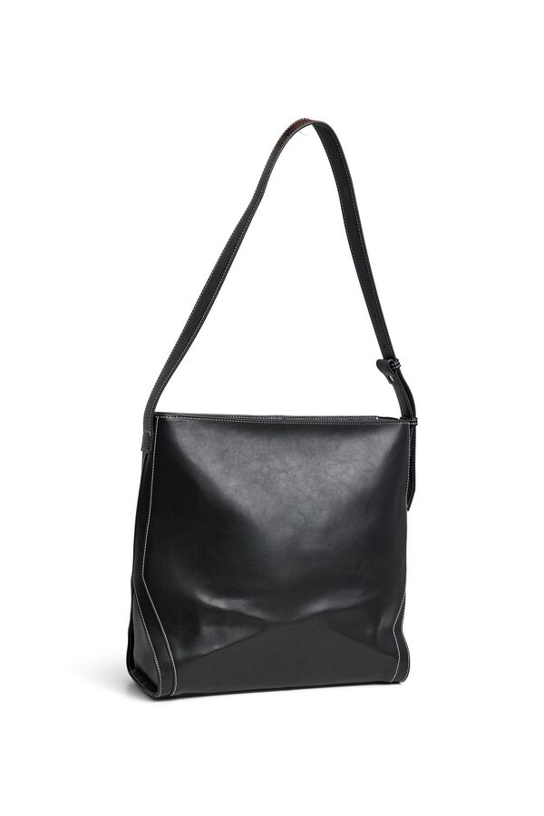 Pieces Mala tote bag efeito pele preto