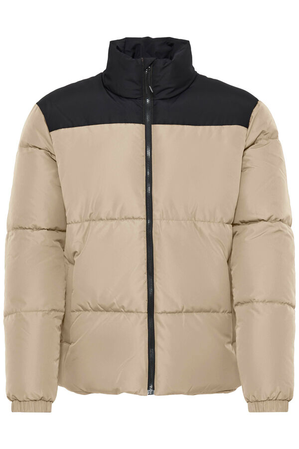 Blend Two-tone puffer jacket beige