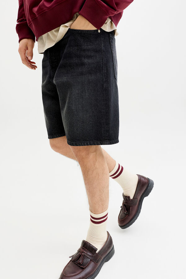Jack & Jones Relaxed-Denim-Bermudas Schwarz