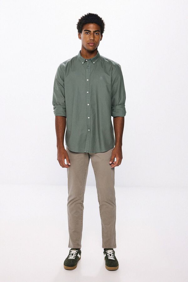 Springfield garment dye oxford shirt green