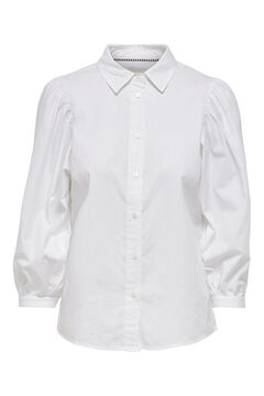 Springfield Long-sleeved midi shirt with lapels blanc