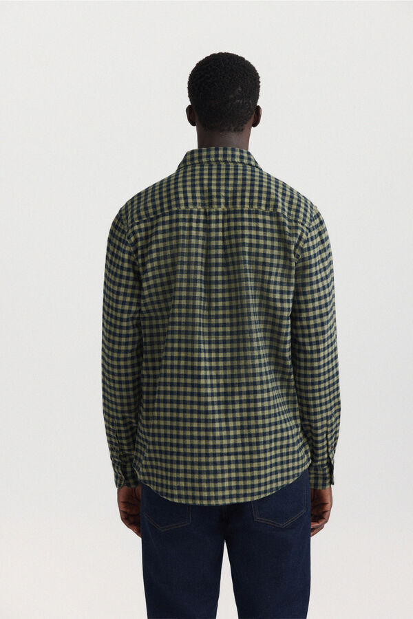 Springfield Chemise en flanelle &agrave; carreaux vichy vert