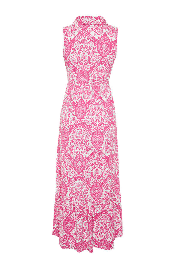 Trendyol Vestido largo cuello camisero blanco