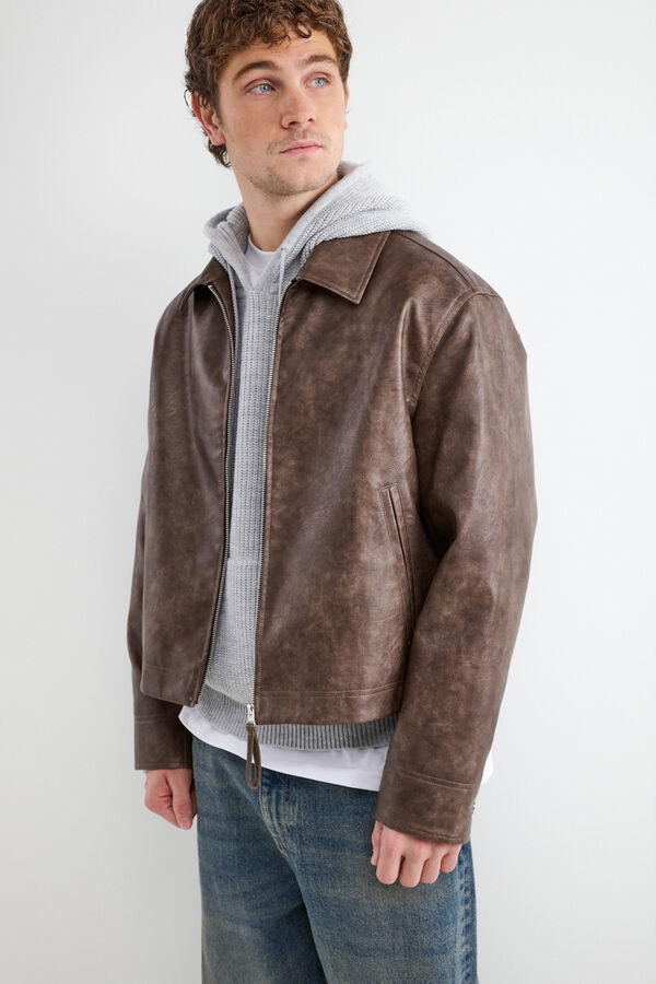 Balmohk Faux leather jacket nude