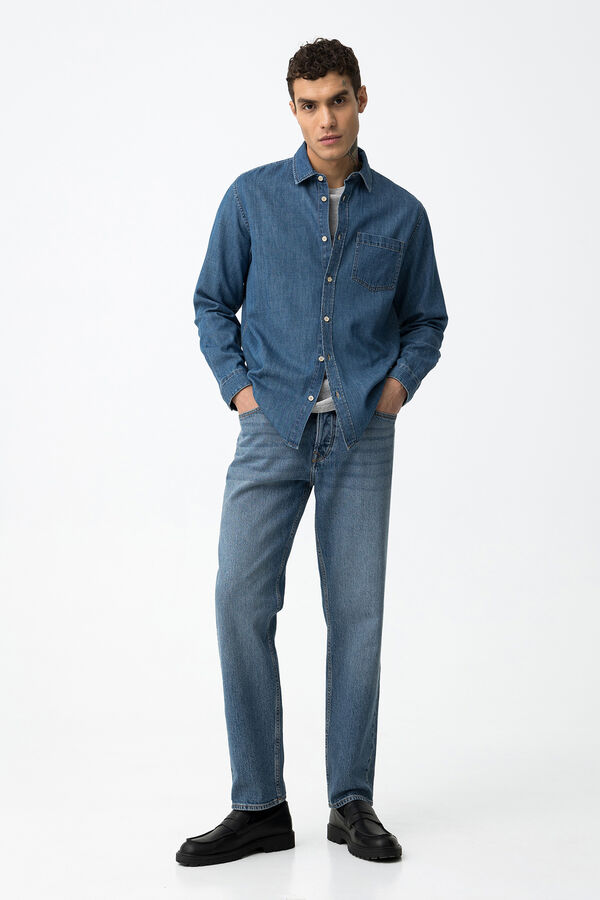 Tiffosi Regular Fit Denim Shirt bleu