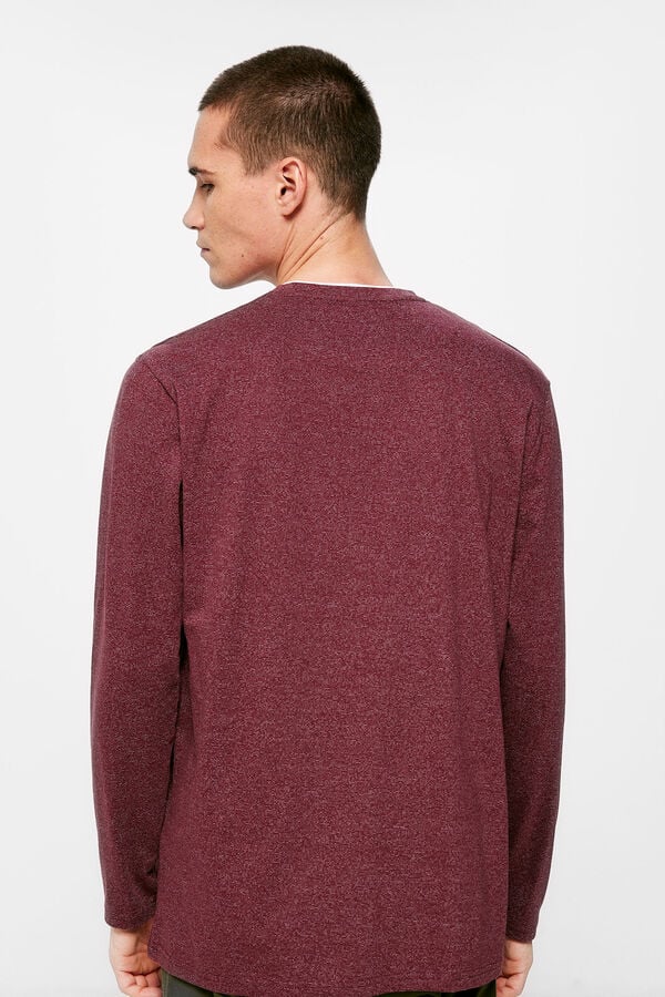 Springfield Microstriped double T-shirt deep red