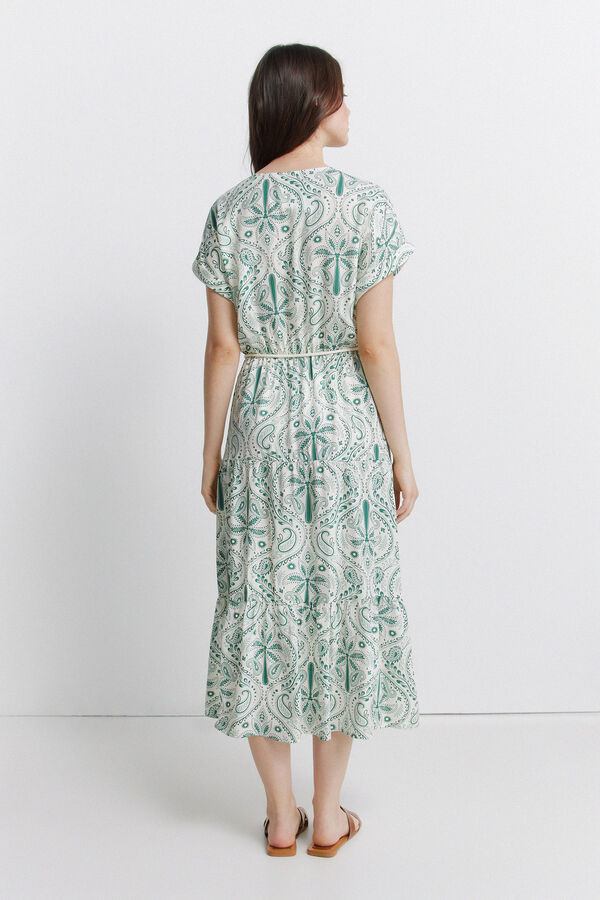 Springfield Paisley print midi dress printed