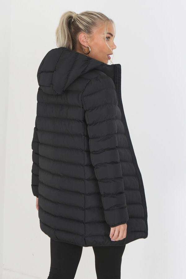 Springfield Quilted coat with hood crna