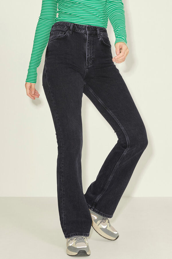 Springfield Black high-rise bootcut jeans fekete