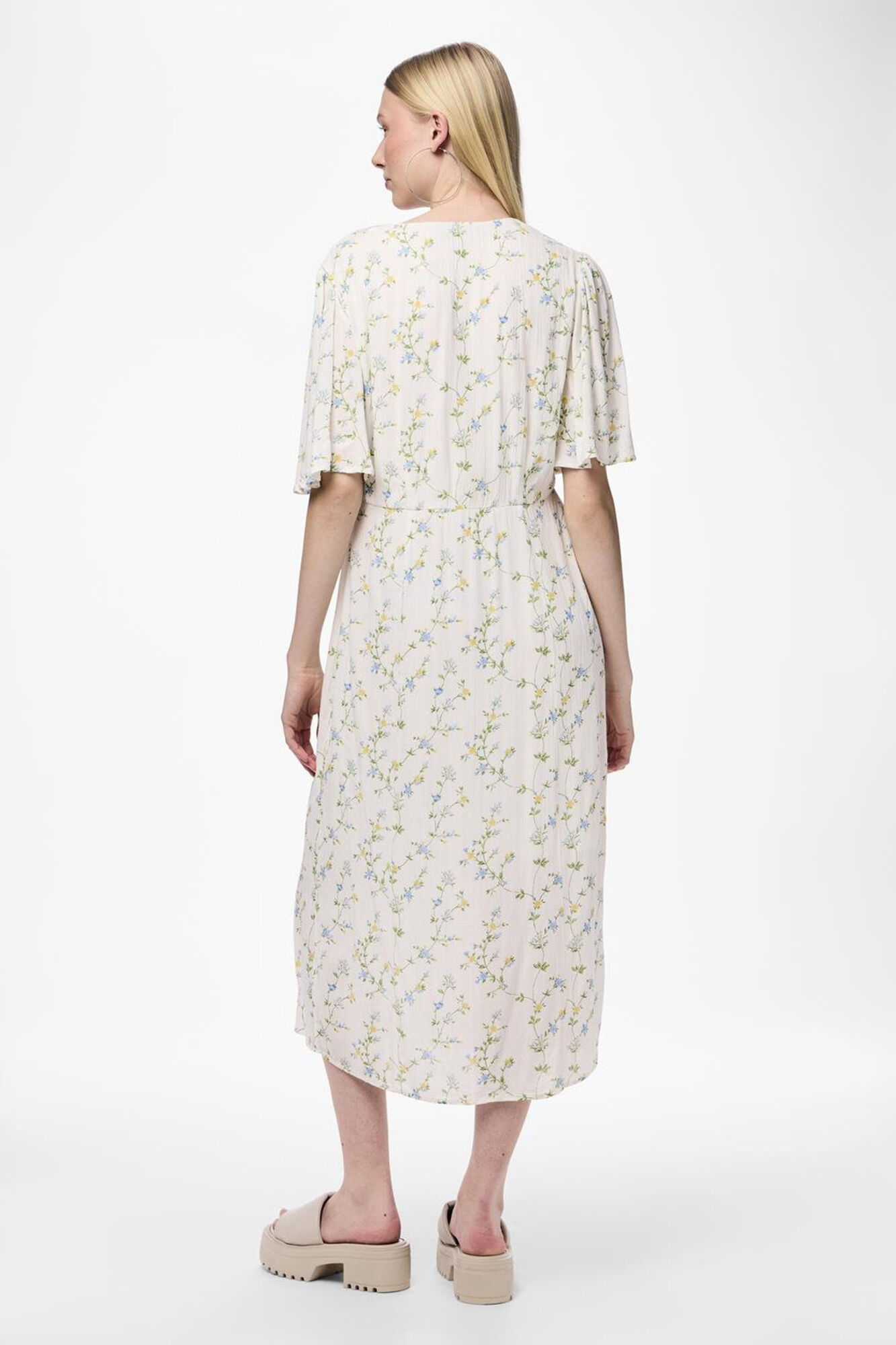 Pieces Vestido midi decote em bico