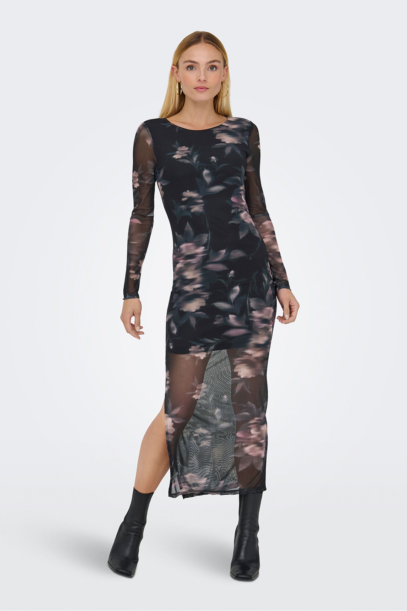 Only Vestido longo semitransparente